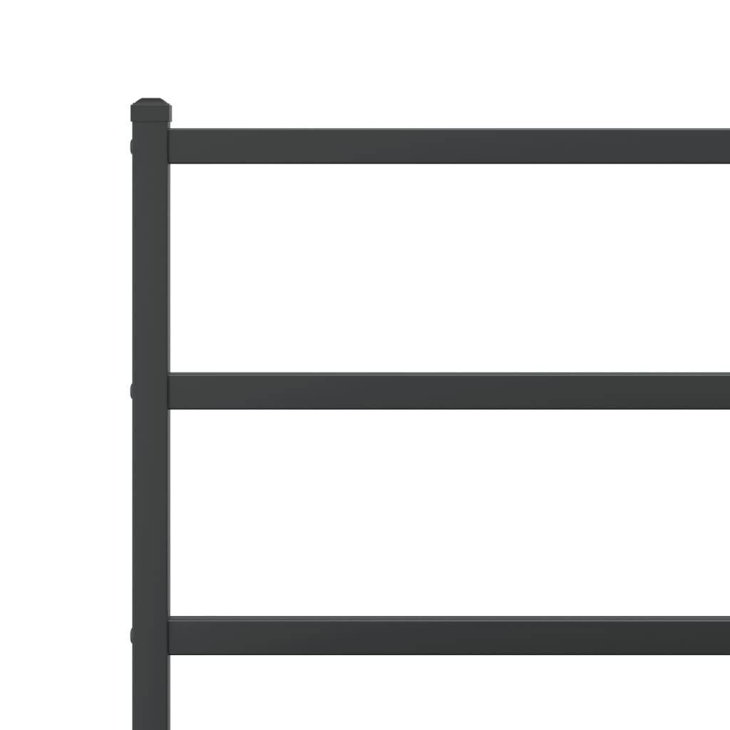 Bedframe met hoofdbord metaal zwart 75x190 cm is nu te koop bij PeponiXL, paradijselijk wonen!