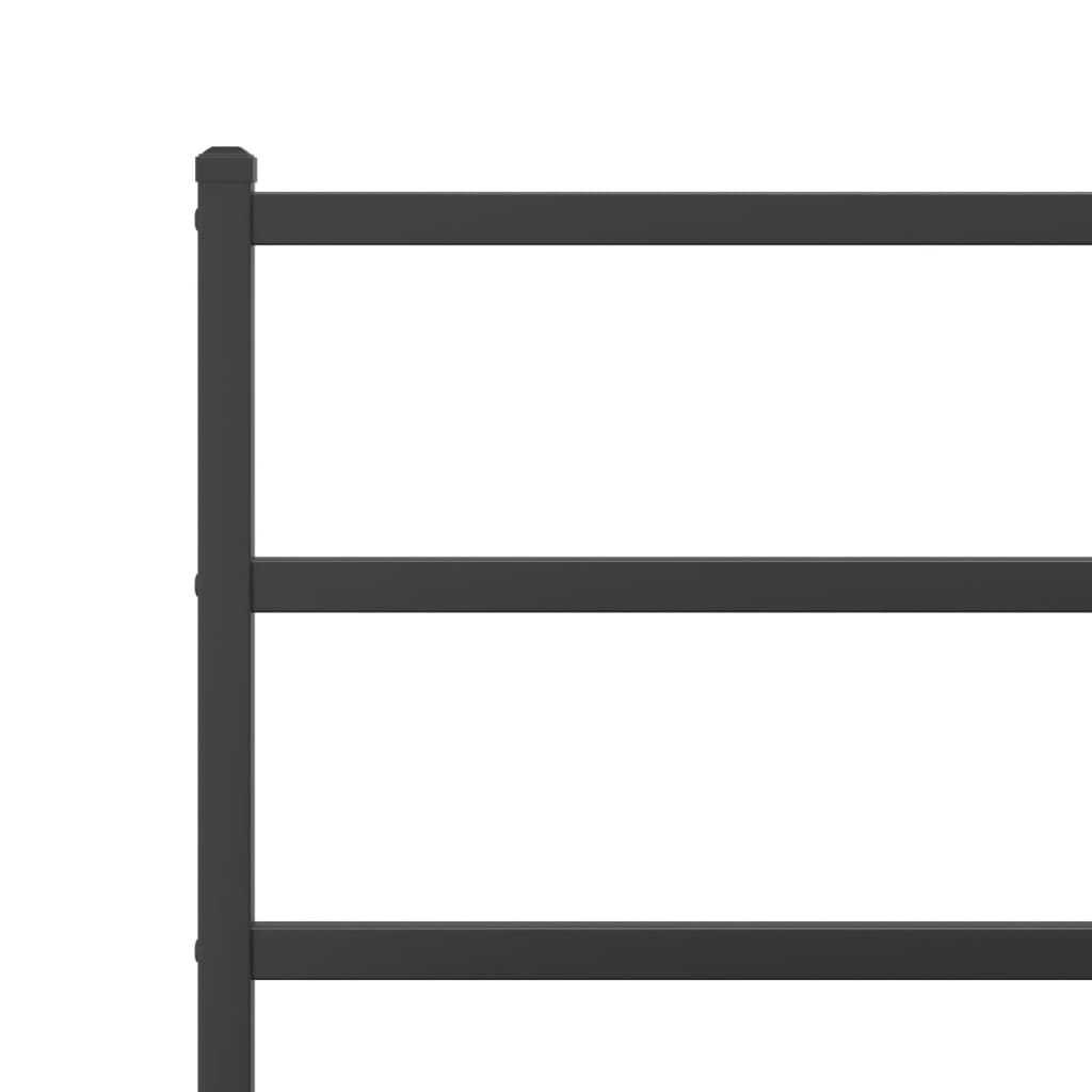 Bedframe met hoofdbord metaal zwart 90x190 cm is nu te koop bij PeponiXL, paradijselijk wonen!