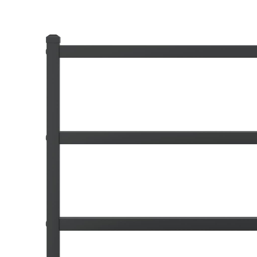 Bedframe met hoofdbord metaal zwart 90x200 cm is nu te koop bij PeponiXL, paradijselijk wonen!