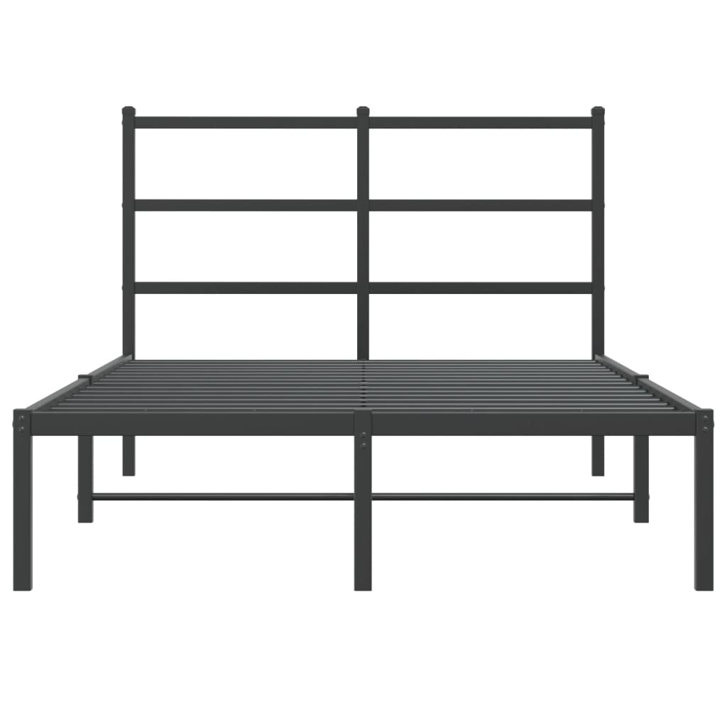Bedframe met hoofdbord metaal zwart 120x190 cm is nu te koop bij PeponiXL, paradijselijk wonen!