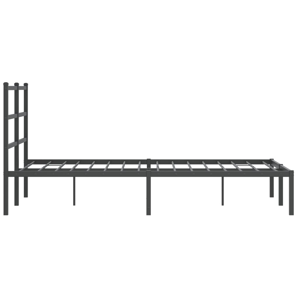 Bedframe met hoofdbord metaal zwart 120x190 cm is nu te koop bij PeponiXL, paradijselijk wonen!