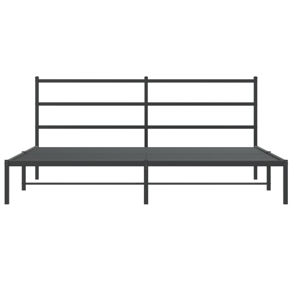 Bedframe met hoofdbord metaal zwart 180x200 cm is nu te koop bij PeponiXL, paradijselijk wonen!