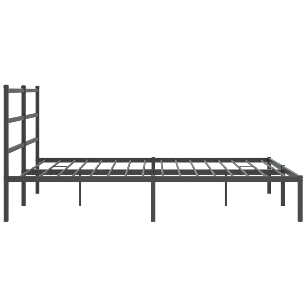 Bedframe met hoofdbord metaal zwart 180x200 cm is nu te koop bij PeponiXL, paradijselijk wonen!
