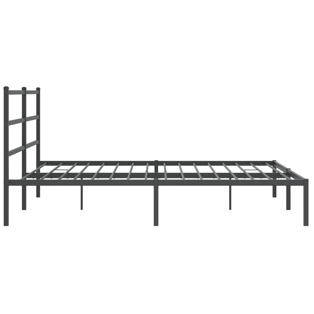 Bedframe met hoofdbord metaal zwart 200x200 cm is nu te koop bij PeponiXL, paradijselijk wonen!