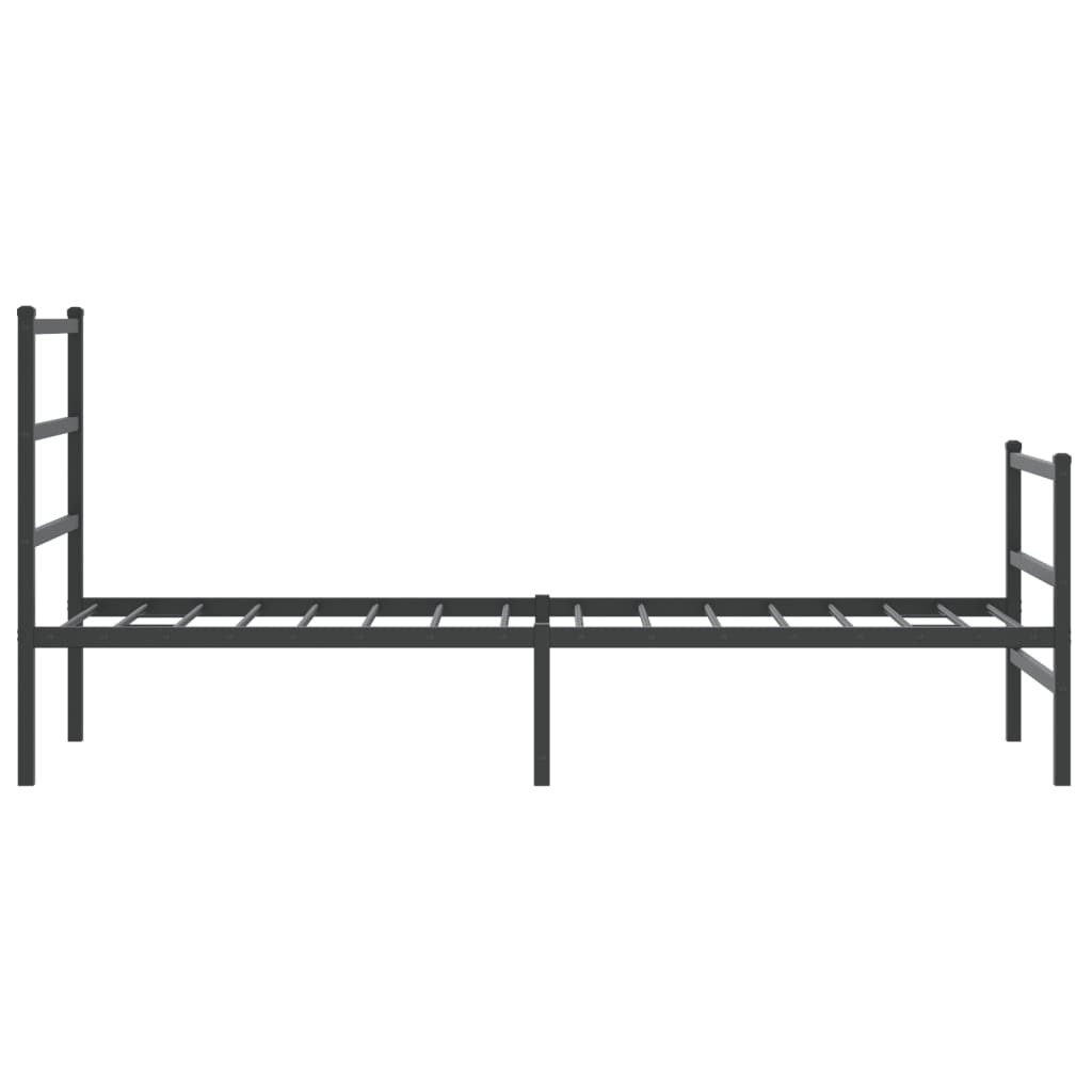 Bedframe met hoofd- en voeteneinde metaal zwart 75x190 cm is nu te koop bij PeponiXL, paradijselijk wonen!