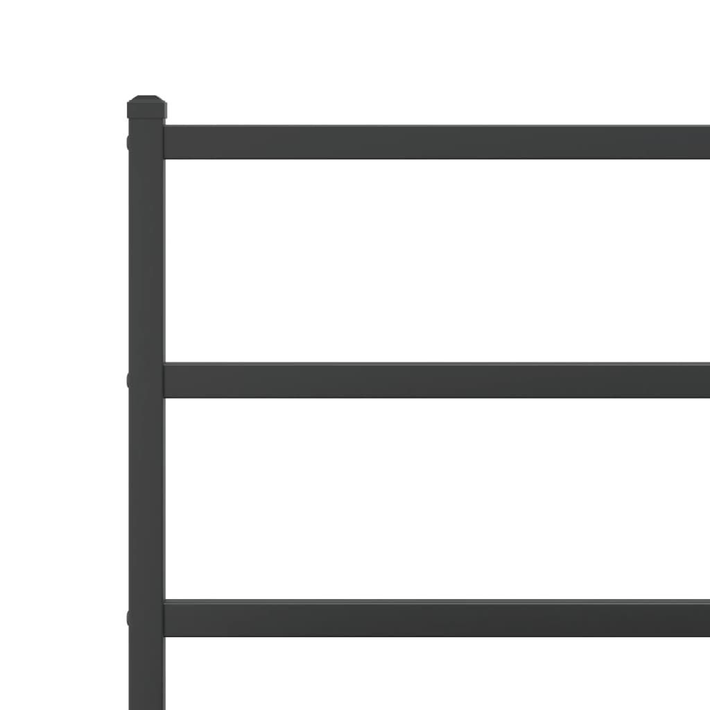 Bedframe met hoofd- en voeteneinde metaal zwart 75x190 cm is nu te koop bij PeponiXL, paradijselijk wonen!