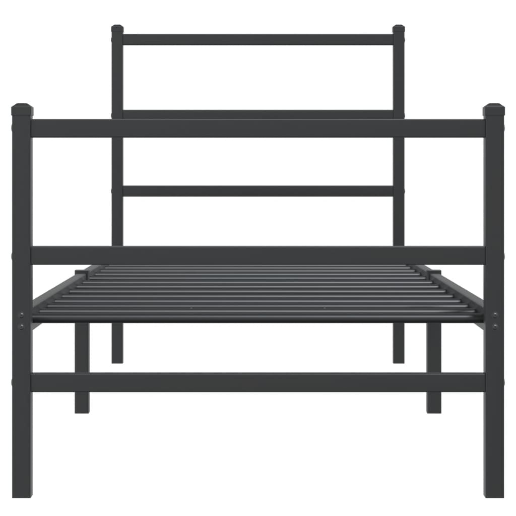 Bedframe met hoofd- en voeteneinde metaal zwart 80x200 cm is nu te koop bij PeponiXL, paradijselijk wonen!
