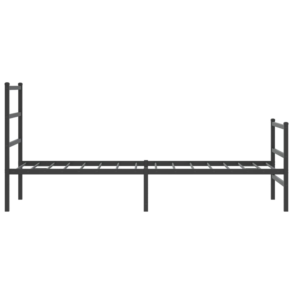 Bedframe met hoofd- en voeteneinde metaal zwart 80x200 cm is nu te koop bij PeponiXL, paradijselijk wonen!
