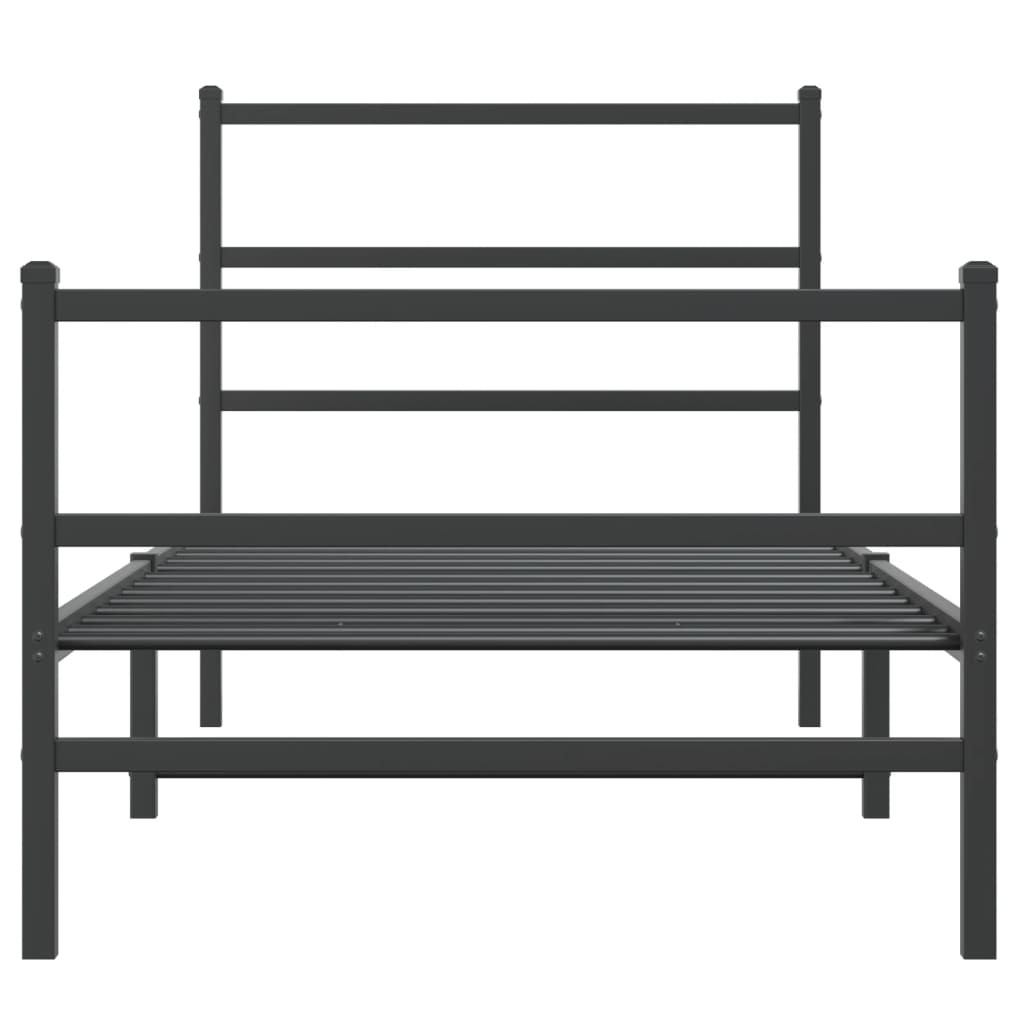 Bedframe met hoofd- en voeteneinde metaal zwart 90x190 cm is nu te koop bij PeponiXL, paradijselijk wonen!