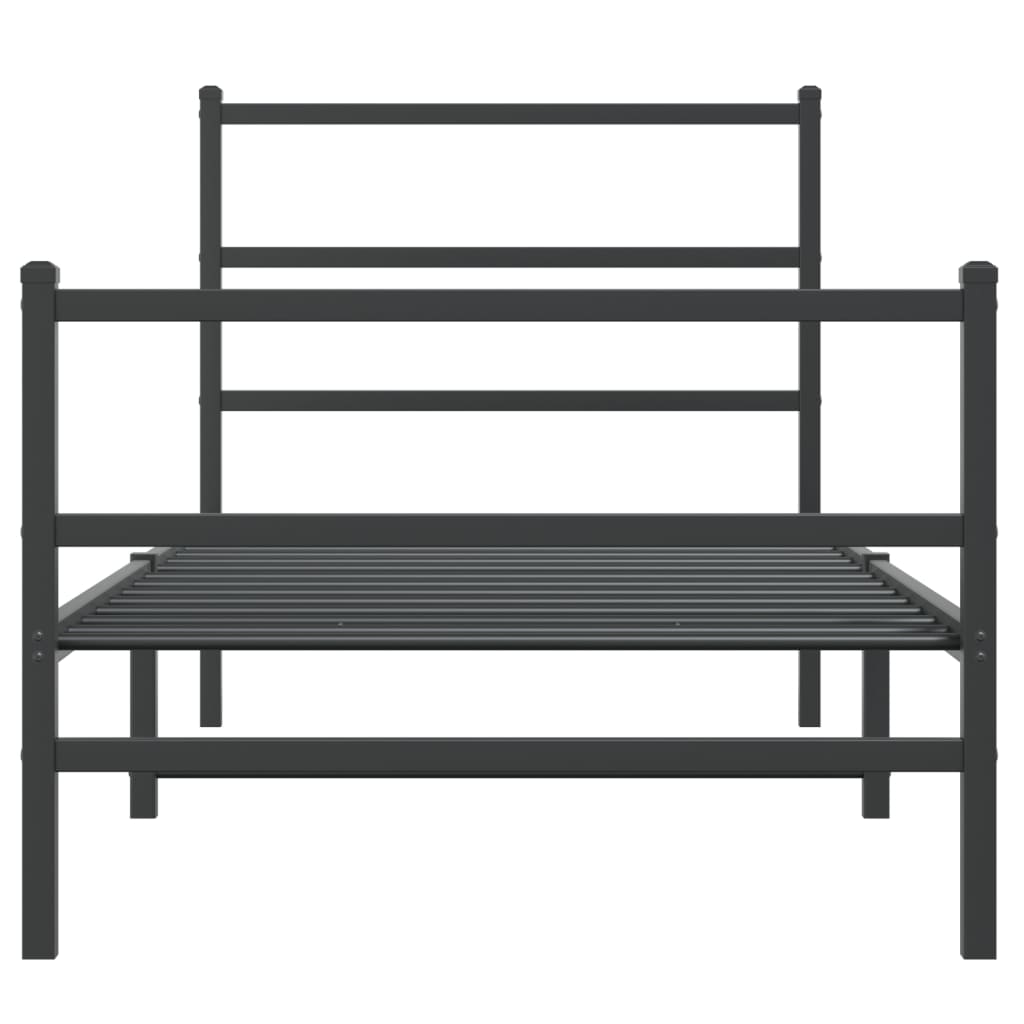 Bedframe met hoofd- en voeteneinde metaal zwart 90x200 cm is nu te koop bij PeponiXL, paradijselijk wonen!