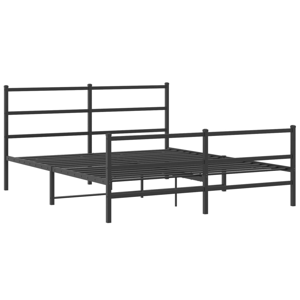 Bedframe met hoofd- en voeteneinde metaal zwart 150x200 cm is nu te koop bij PeponiXL, paradijselijk wonen!