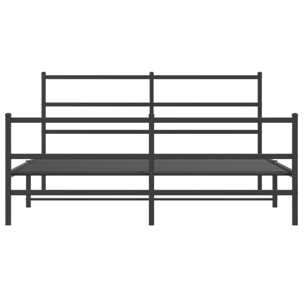 Bedframe met hoofd- en voeteneinde metaal zwart 150x200 cm is nu te koop bij PeponiXL, paradijselijk wonen!