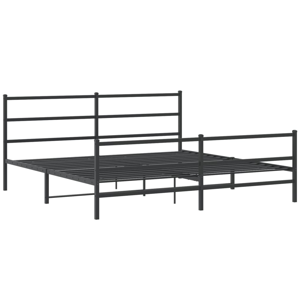 Bedframe met hoofd- en voeteneinde metaal zwart 180x200 cm is nu te koop bij PeponiXL, paradijselijk wonen!