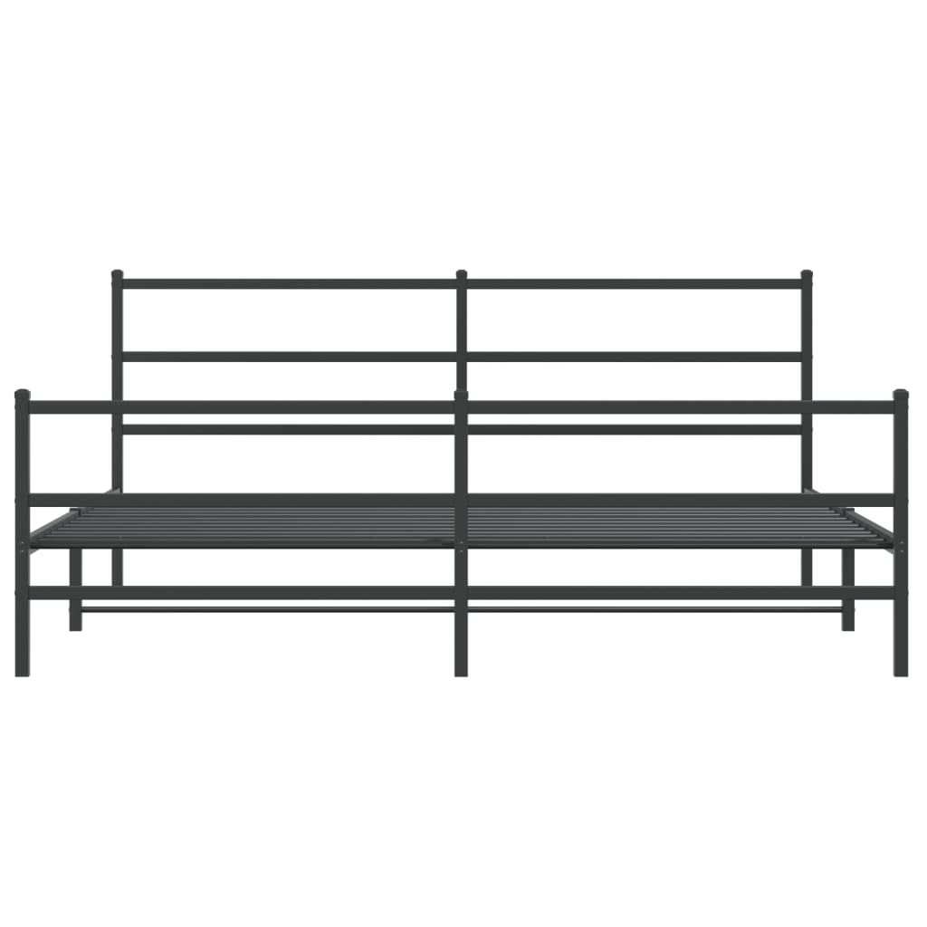 Bedframe met hoofd- en voeteneinde metaal zwart 180x200 cm is nu te koop bij PeponiXL, paradijselijk wonen!