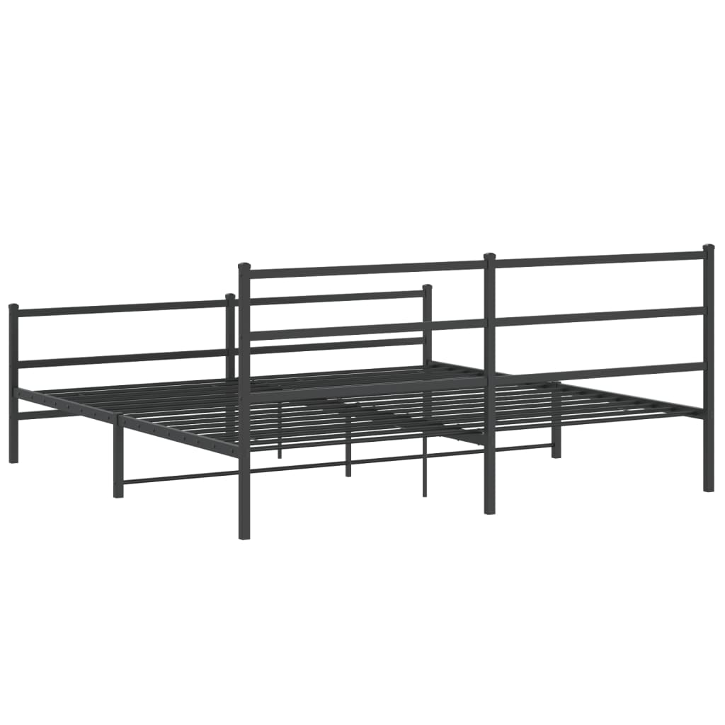 Bedframe met hoofd- en voeteneinde metaal zwart 180x200 cm is nu te koop bij PeponiXL, paradijselijk wonen!