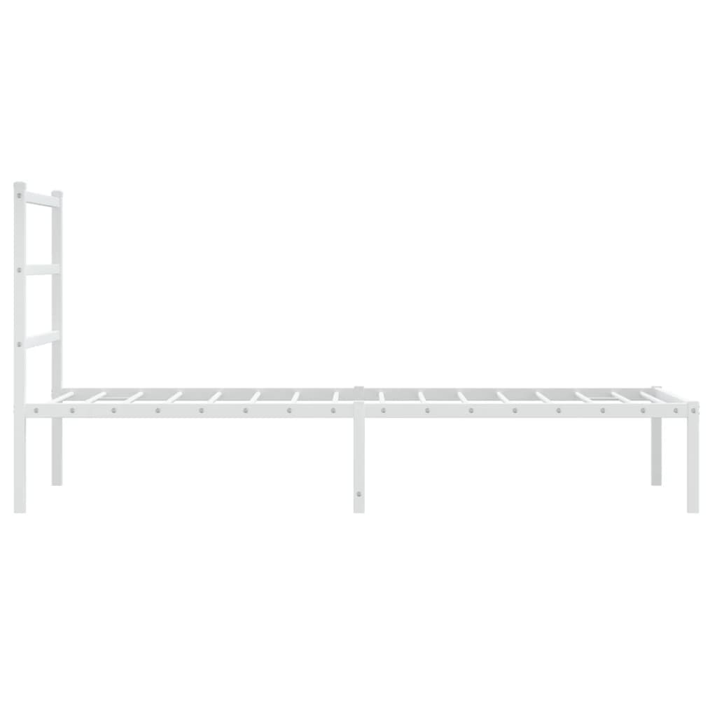 Bedframe met hoofdbord metaal wit 90x190 cm is nu te koop bij PeponiXL, paradijselijk wonen!
