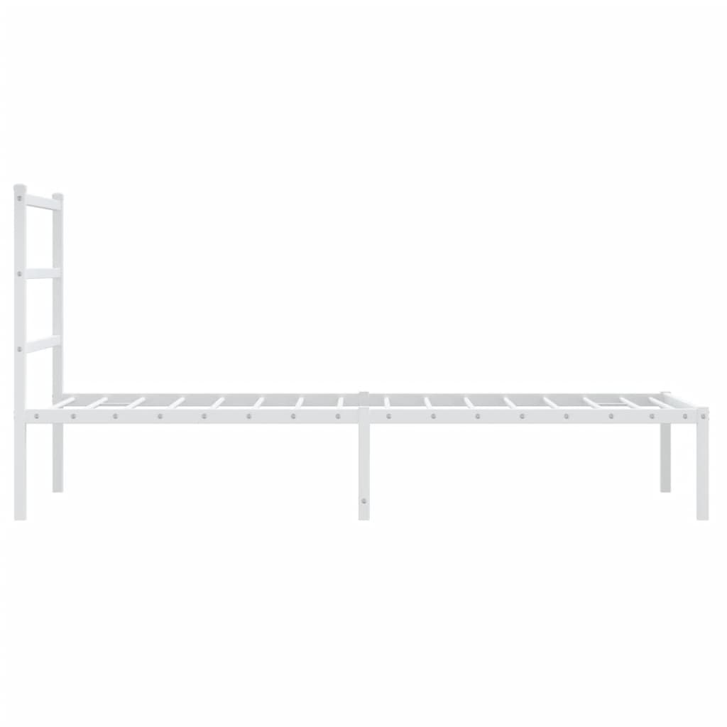 Bedframe met hoofdbord metaal wit 90x200 cm is nu te koop bij PeponiXL, paradijselijk wonen!