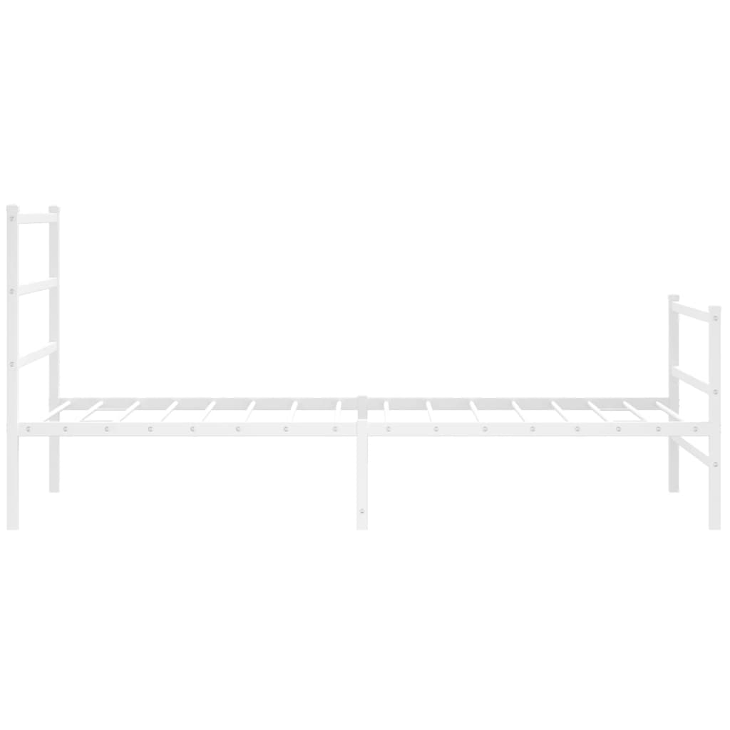 Bedframe met hoofd- en voeteneinde metaal wit 100x190 cm is nu te koop bij PeponiXL, paradijselijk wonen!