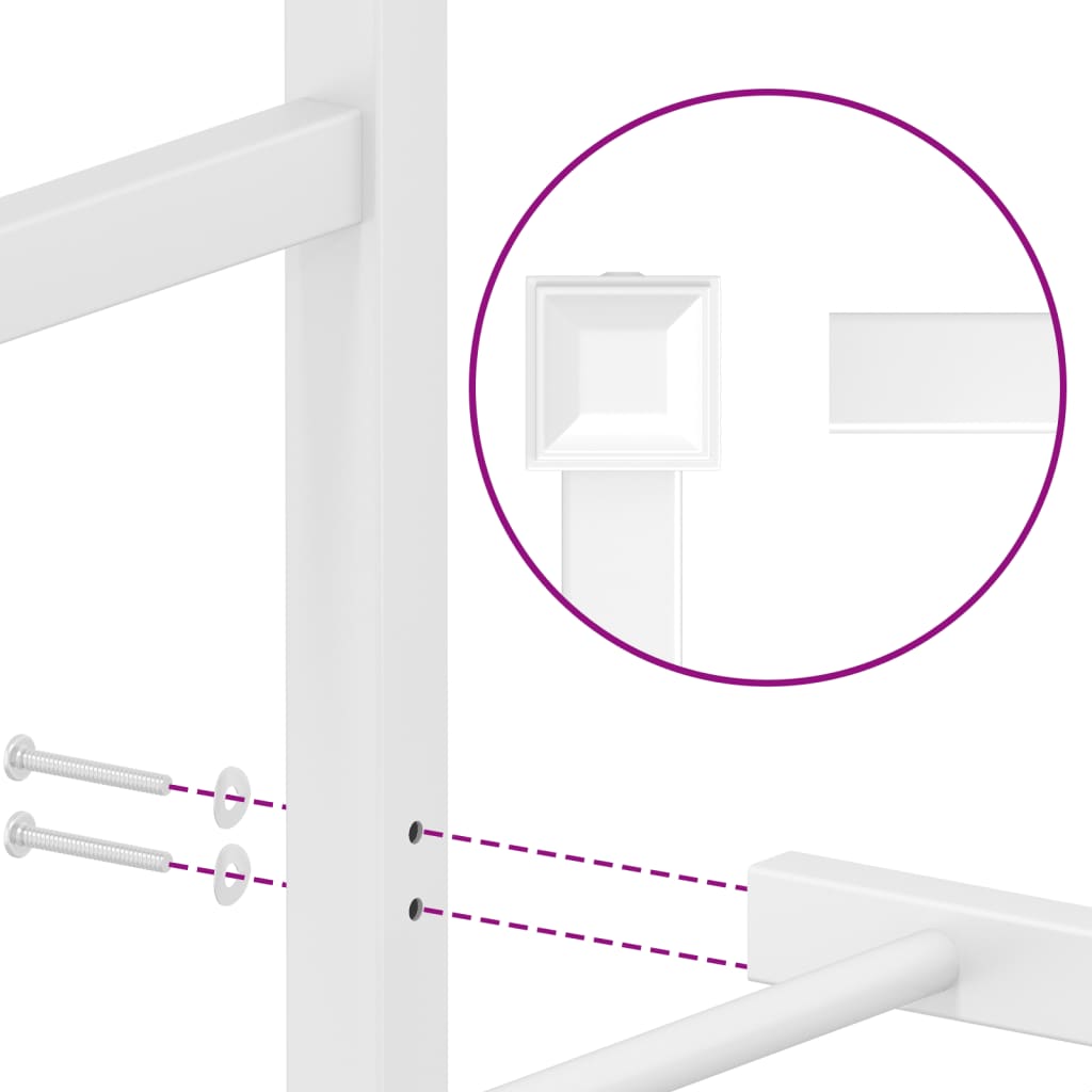 Bedframe met hoofd- en voeteneinde metaal wit 100x190 cm is nu te koop bij PeponiXL, paradijselijk wonen!