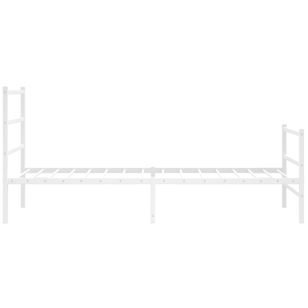 Bedframe met hoofd- en voeteneinde metaal wit 100x200 cm is nu te koop bij PeponiXL, paradijselijk wonen!