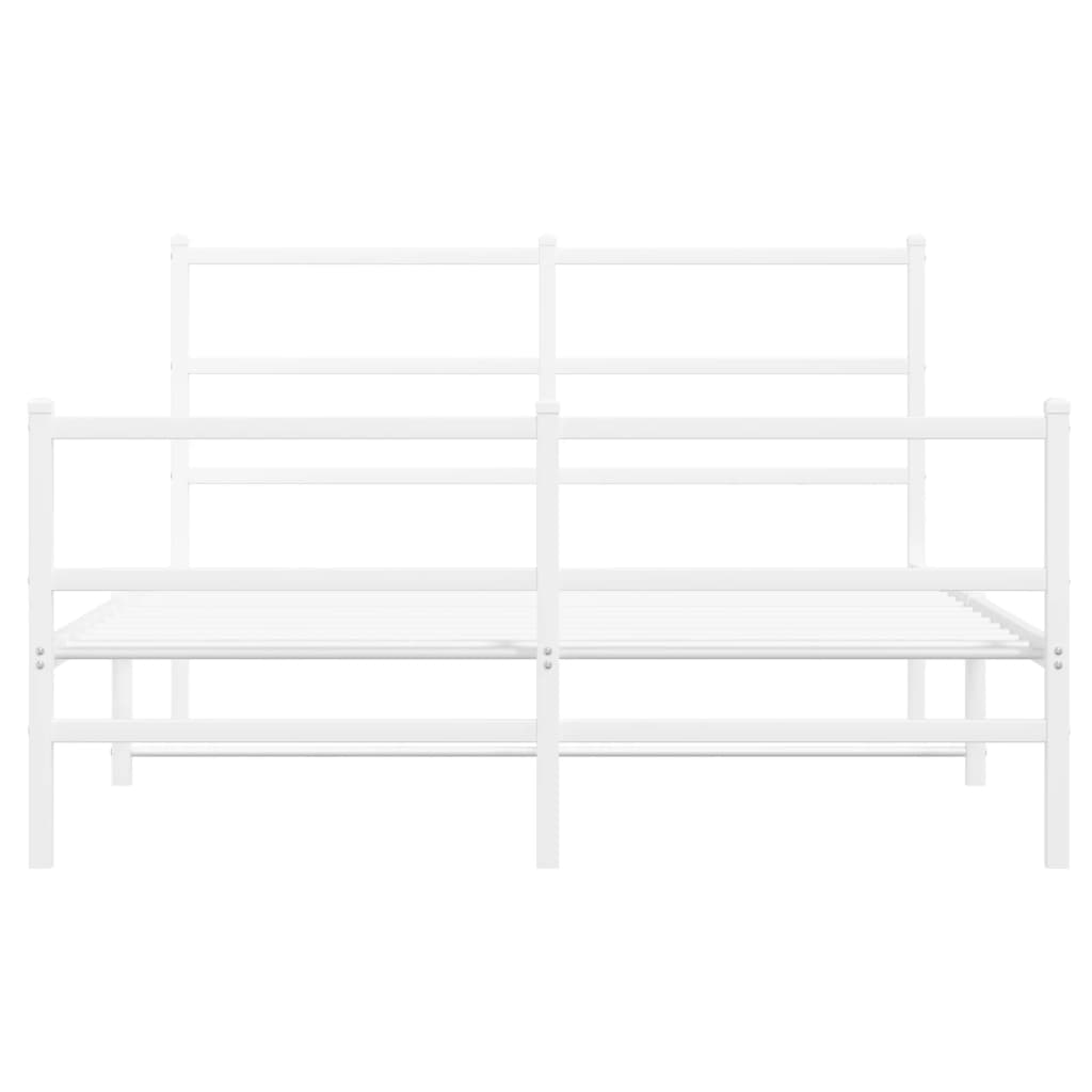 Bedframe met hoofd- en voeteneinde metaal wit 140x190 cm is nu te koop bij PeponiXL, paradijselijk wonen!