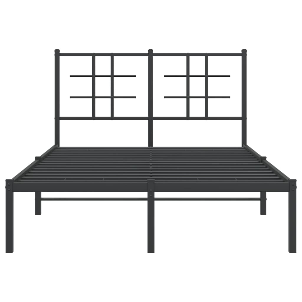 Bedframe met hoofdbord metaal zwart 120x190 cm is nu te koop bij PeponiXL, paradijselijk wonen!
