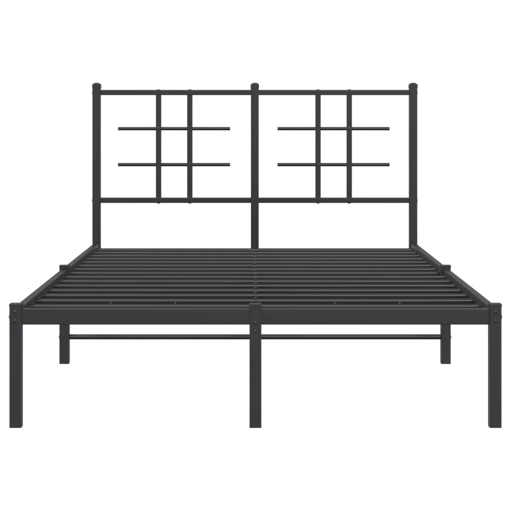 Bedframe met hoofdbord metaal zwart 120x200 cm is nu te koop bij PeponiXL, paradijselijk wonen!