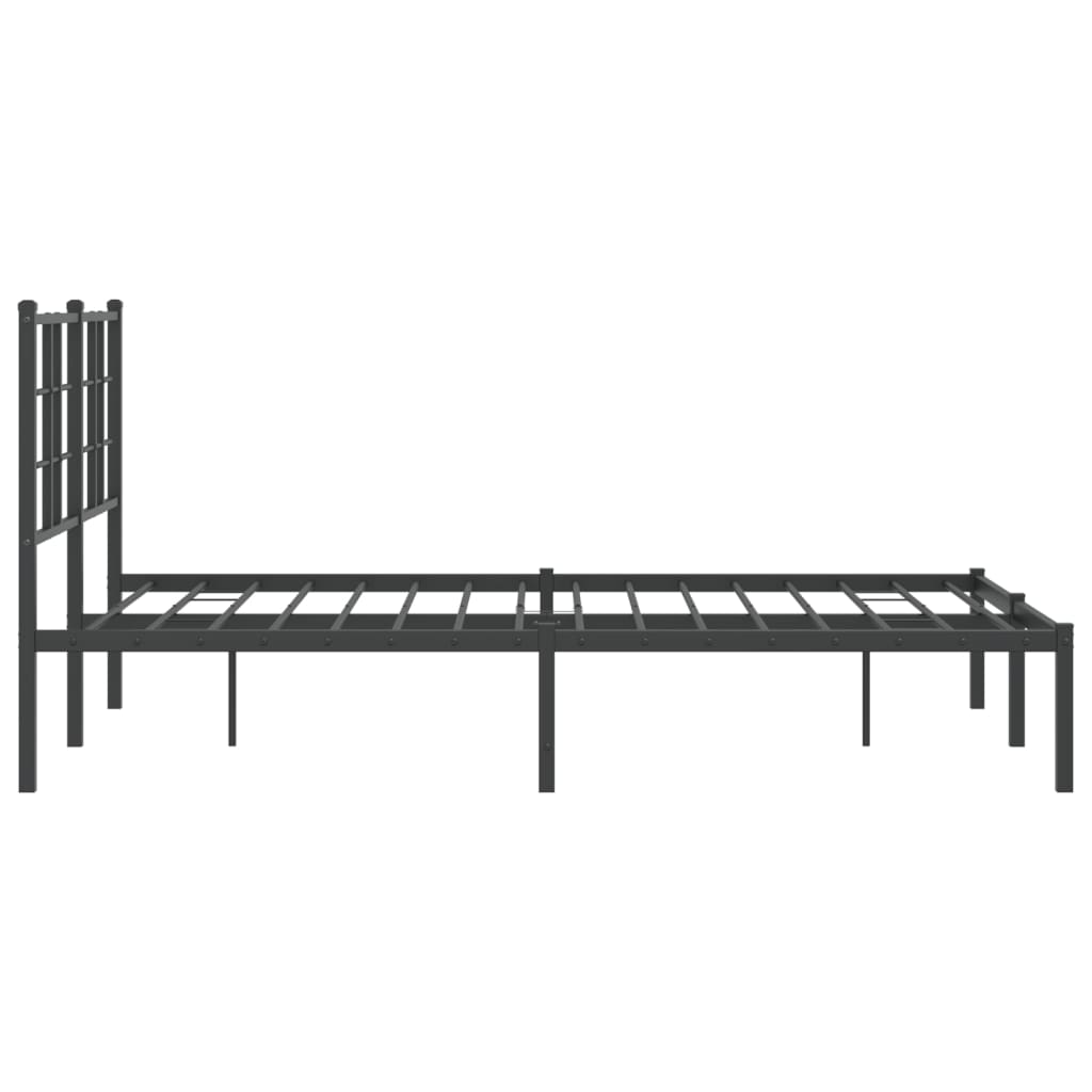 Bedframe met hoofdbord metaal zwart 120x200 cm is nu te koop bij PeponiXL, paradijselijk wonen!