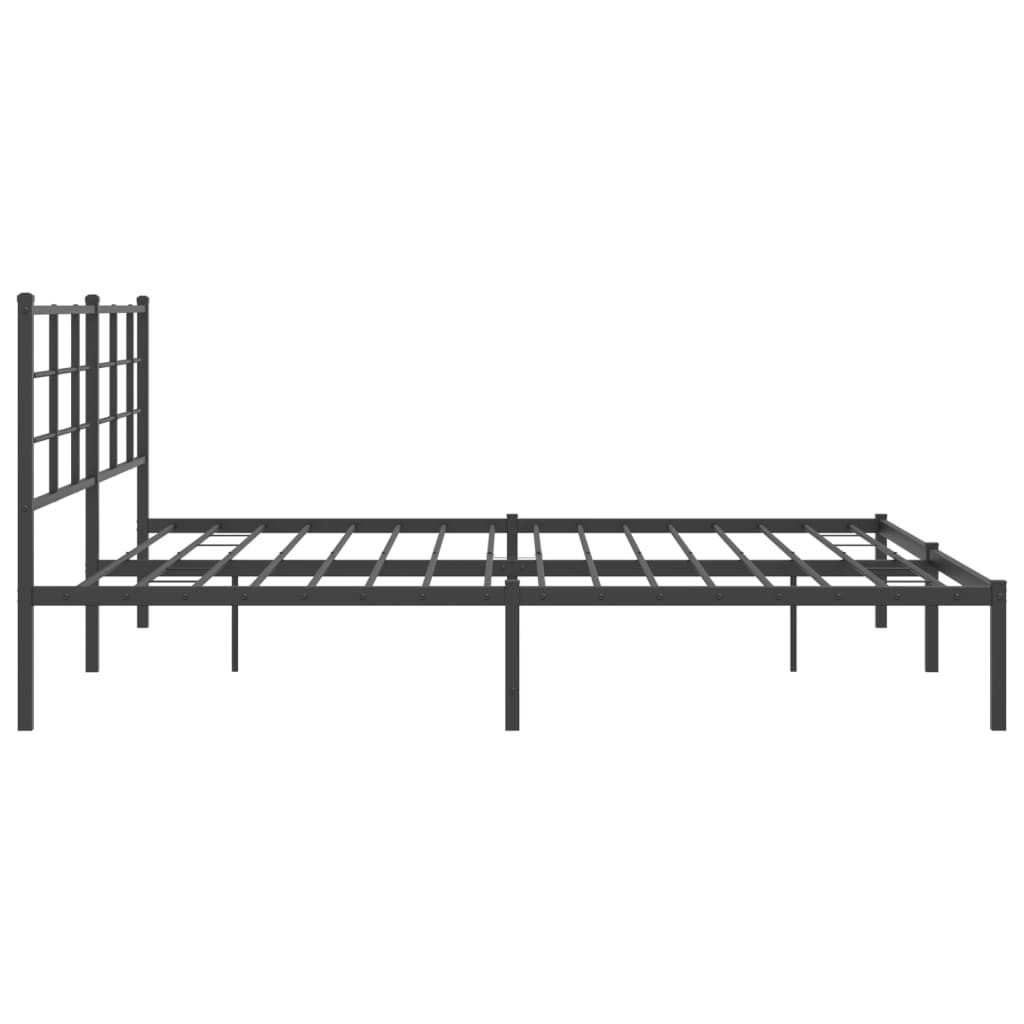 Bedframe met hoofdbord metaal zwart 193x203 cm is nu te koop bij PeponiXL, paradijselijk wonen!