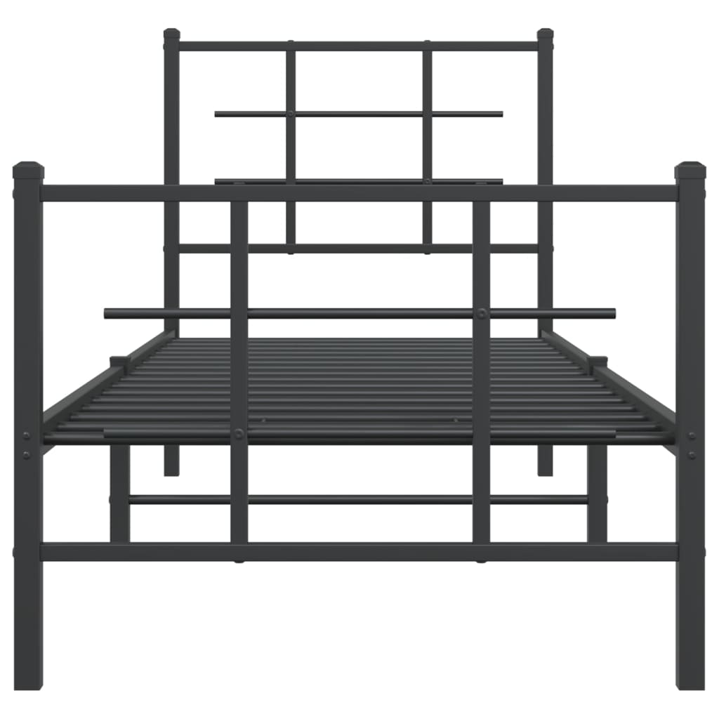 Bedframe met hoofd- en voeteneinde metaal zwart 75x190 cm is nu te koop bij PeponiXL, paradijselijk wonen!