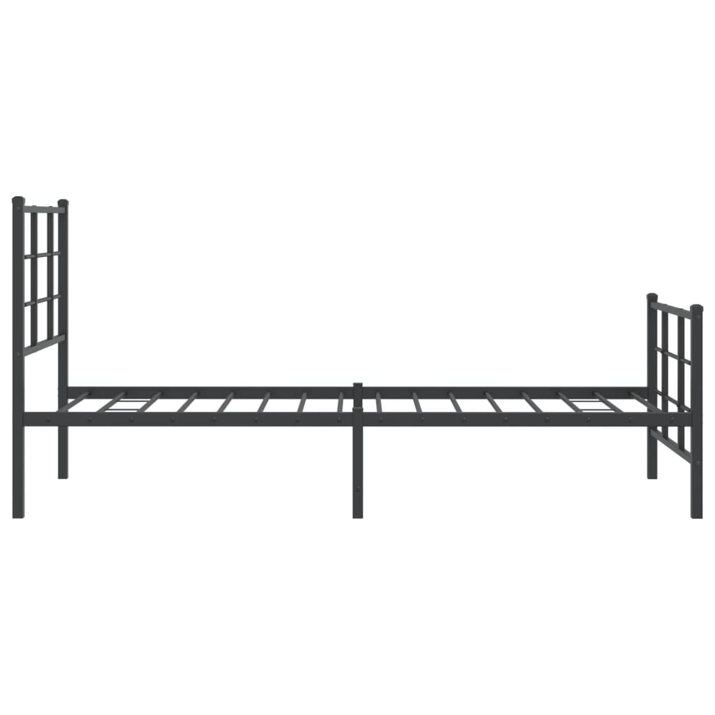 Bedframe met hoofd- en voeteneinde metaal zwart 75x190 cm is nu te koop bij PeponiXL, paradijselijk wonen!