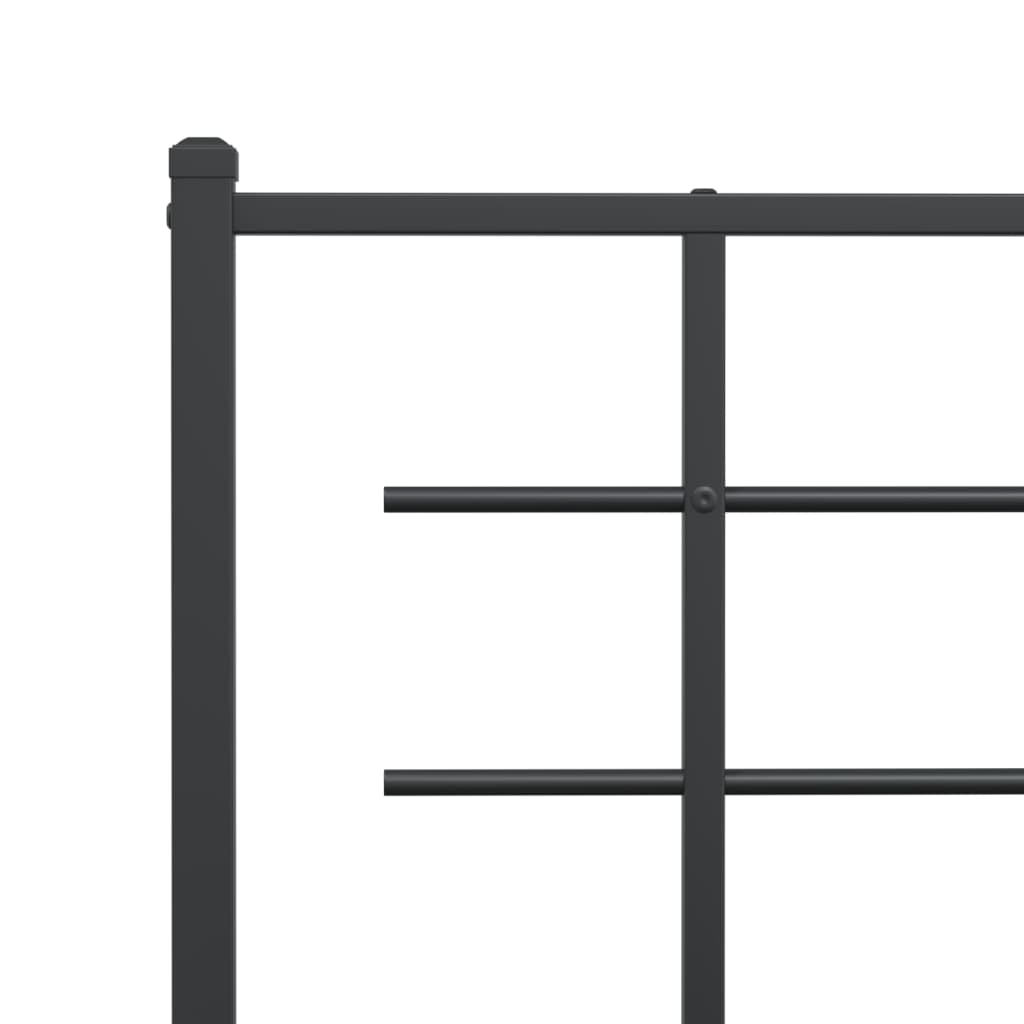Bedframe met hoofd- en voeteneinde metaal zwart 75x190 cm is nu te koop bij PeponiXL, paradijselijk wonen!
