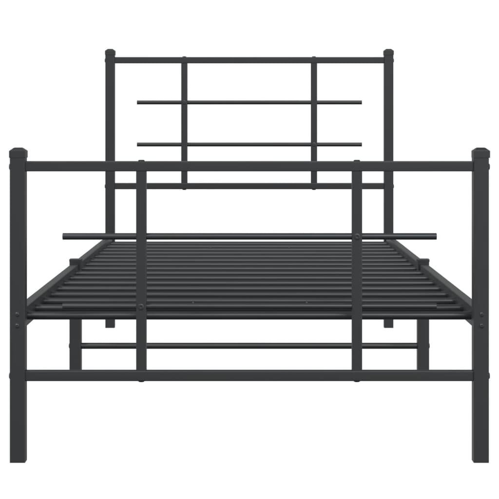 Bedframe met hoofd- en voeteneinde metaal zwart 90x200 cm is nu te koop bij PeponiXL, paradijselijk wonen!