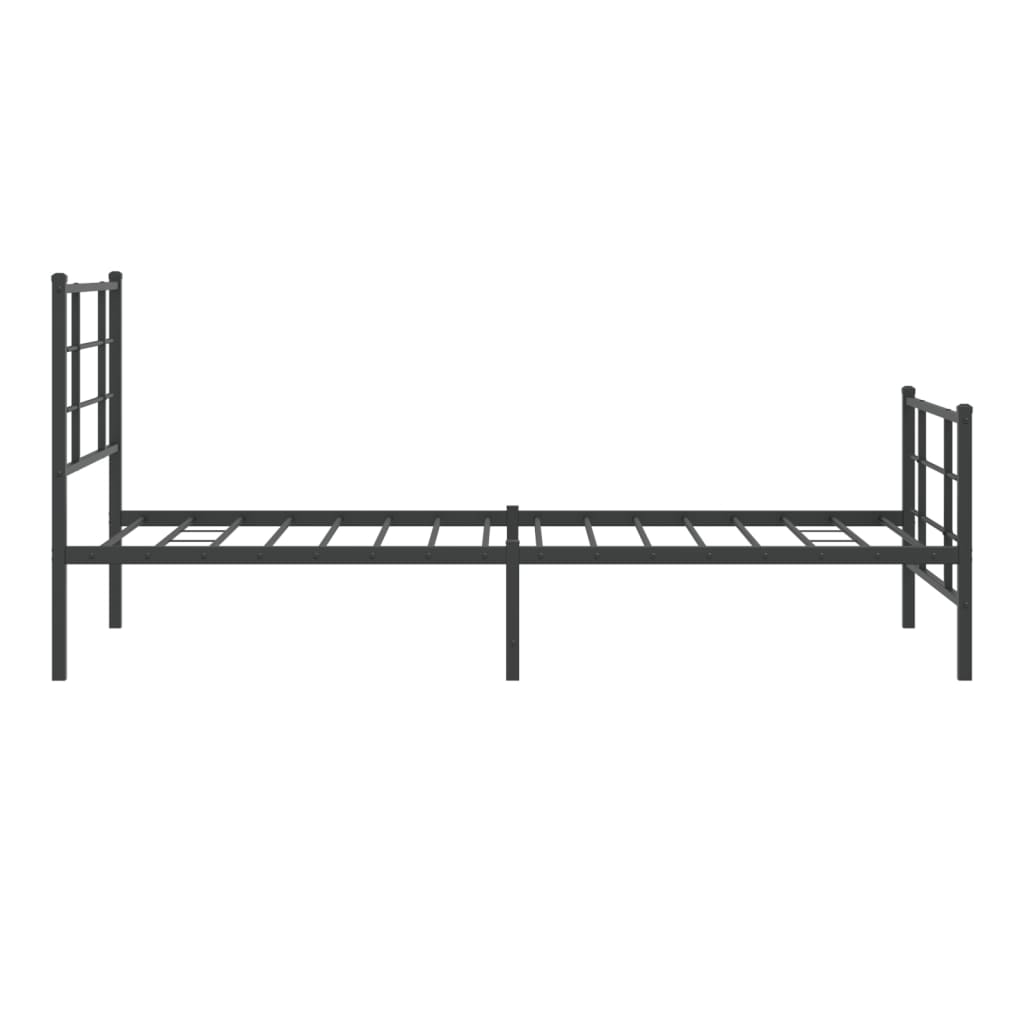 Bedframe met hoofd- en voeteneinde metaal zwart 90x200 cm is nu te koop bij PeponiXL, paradijselijk wonen!