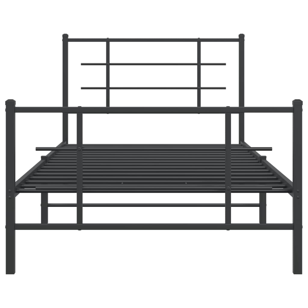 Bedframe met hoofd- en voeteneinde metaal zwart 107x203 cm is nu te koop bij PeponiXL, paradijselijk wonen!
