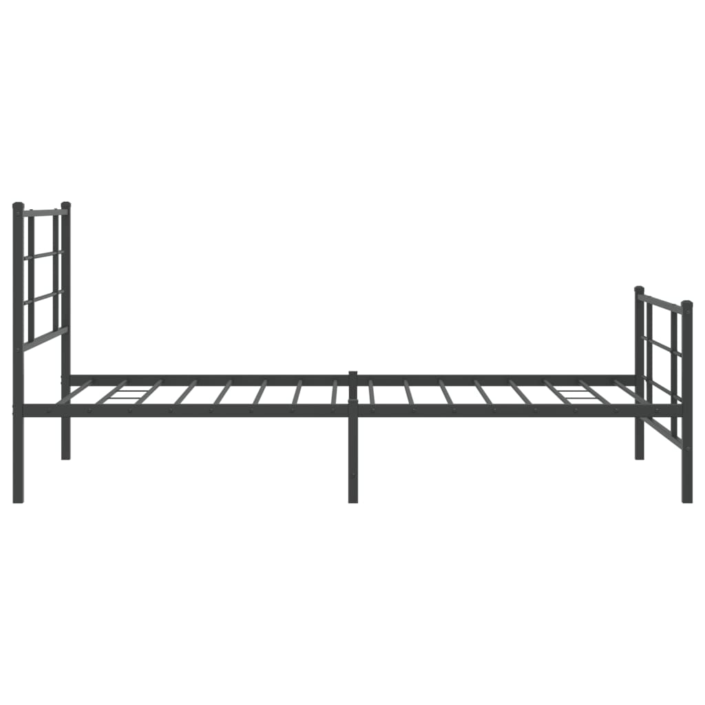 Bedframe met hoofd- en voeteneinde metaal zwart 107x203 cm is nu te koop bij PeponiXL, paradijselijk wonen!