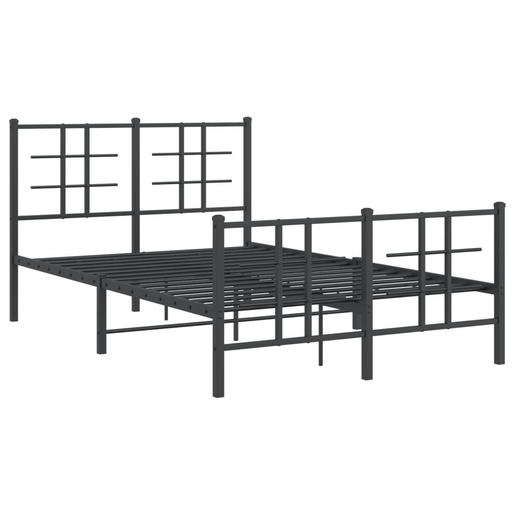 Bedframe met hoofd- en voeteneinde metaal zwart 120x190 cm is nu te koop bij PeponiXL, paradijselijk wonen!