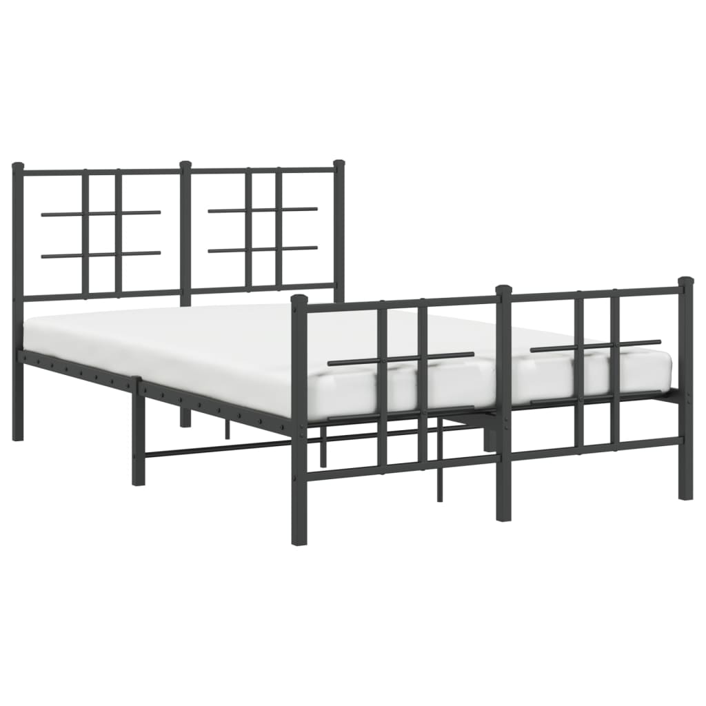 Bedframe met hoofd- en voeteneinde metaal zwart 120x190 cm is nu te koop bij PeponiXL, paradijselijk wonen!