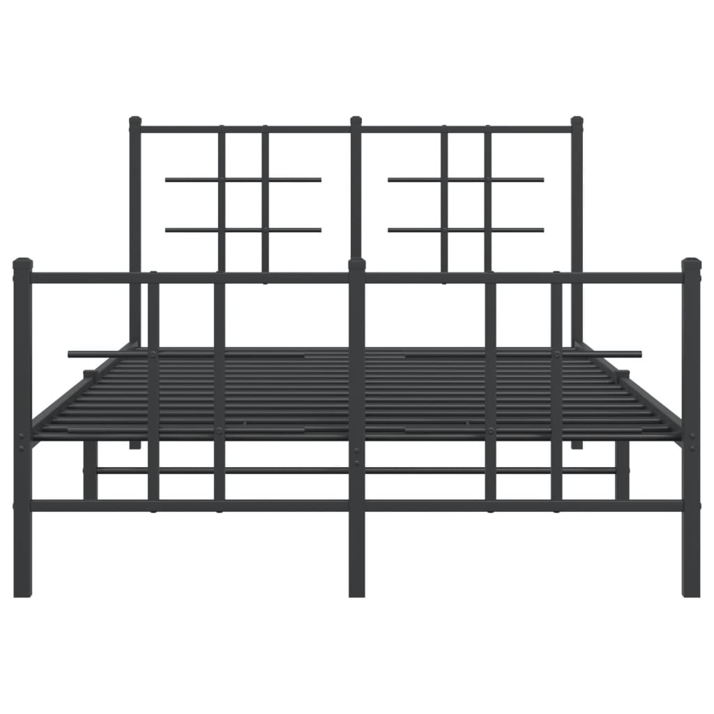 Bedframe met hoofd- en voeteneinde metaal zwart 120x190 cm is nu te koop bij PeponiXL, paradijselijk wonen!