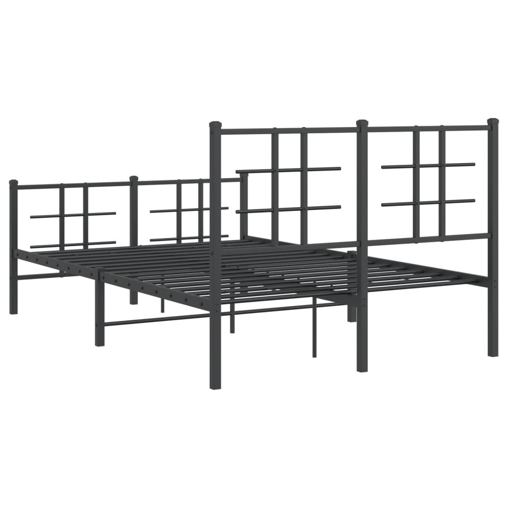 Bedframe met hoofd- en voeteneinde metaal zwart 120x190 cm is nu te koop bij PeponiXL, paradijselijk wonen!