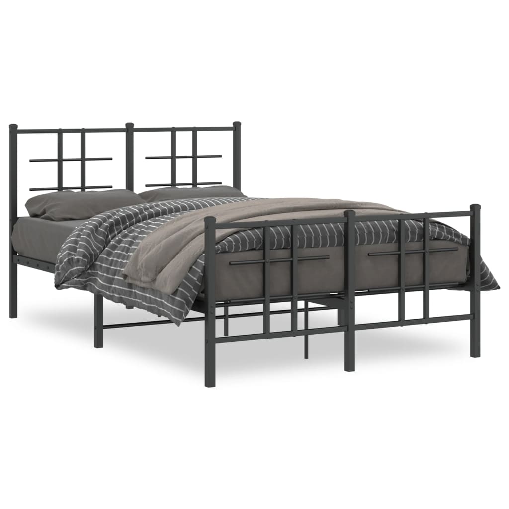 Bedframe met hoofd- en voeteneinde metaal zwart 120x190 cm is nu te koop bij PeponiXL, paradijselijk wonen!