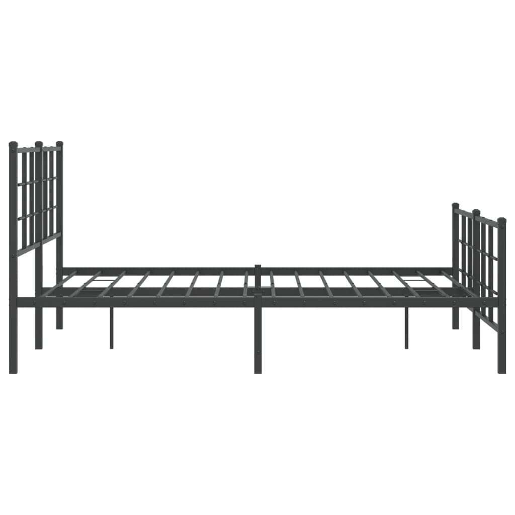 Bedframe met hoofd- en voeteneinde metaal zwart 135x190 cm is nu te koop bij PeponiXL, paradijselijk wonen!