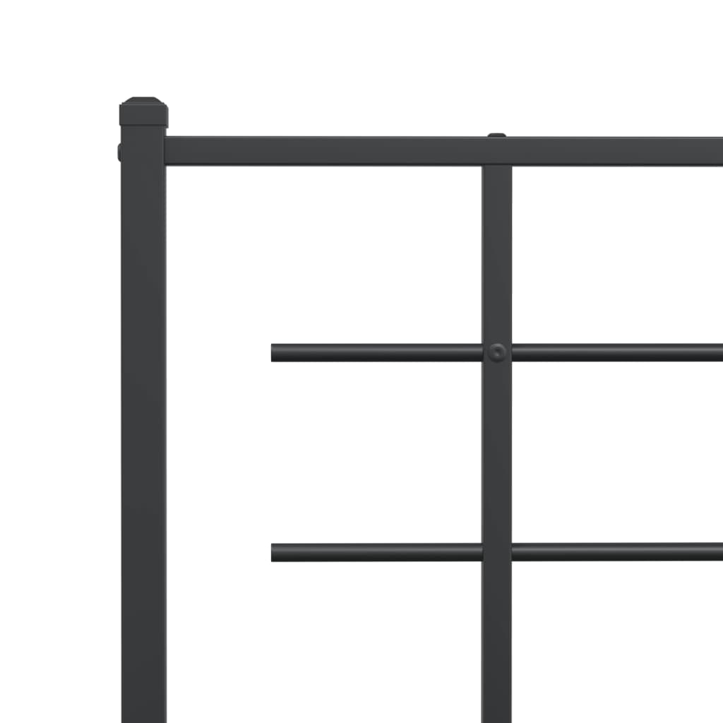 Bedframe met hoofd- en voeteneinde metaal zwart 135x190 cm is nu te koop bij PeponiXL, paradijselijk wonen!