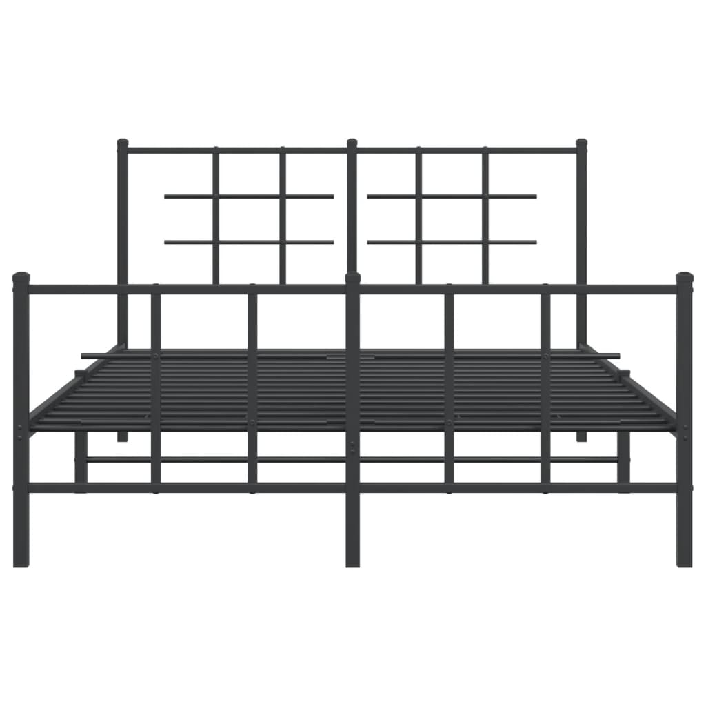 Bedframe met hoofd- en voeteneinde metaal zwart 140x190 cm is nu te koop bij PeponiXL, paradijselijk wonen!