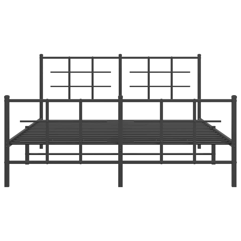 Bedframe met hoofd- en voeteneinde metaal zwart 150x200 cm is nu te koop bij PeponiXL, paradijselijk wonen!