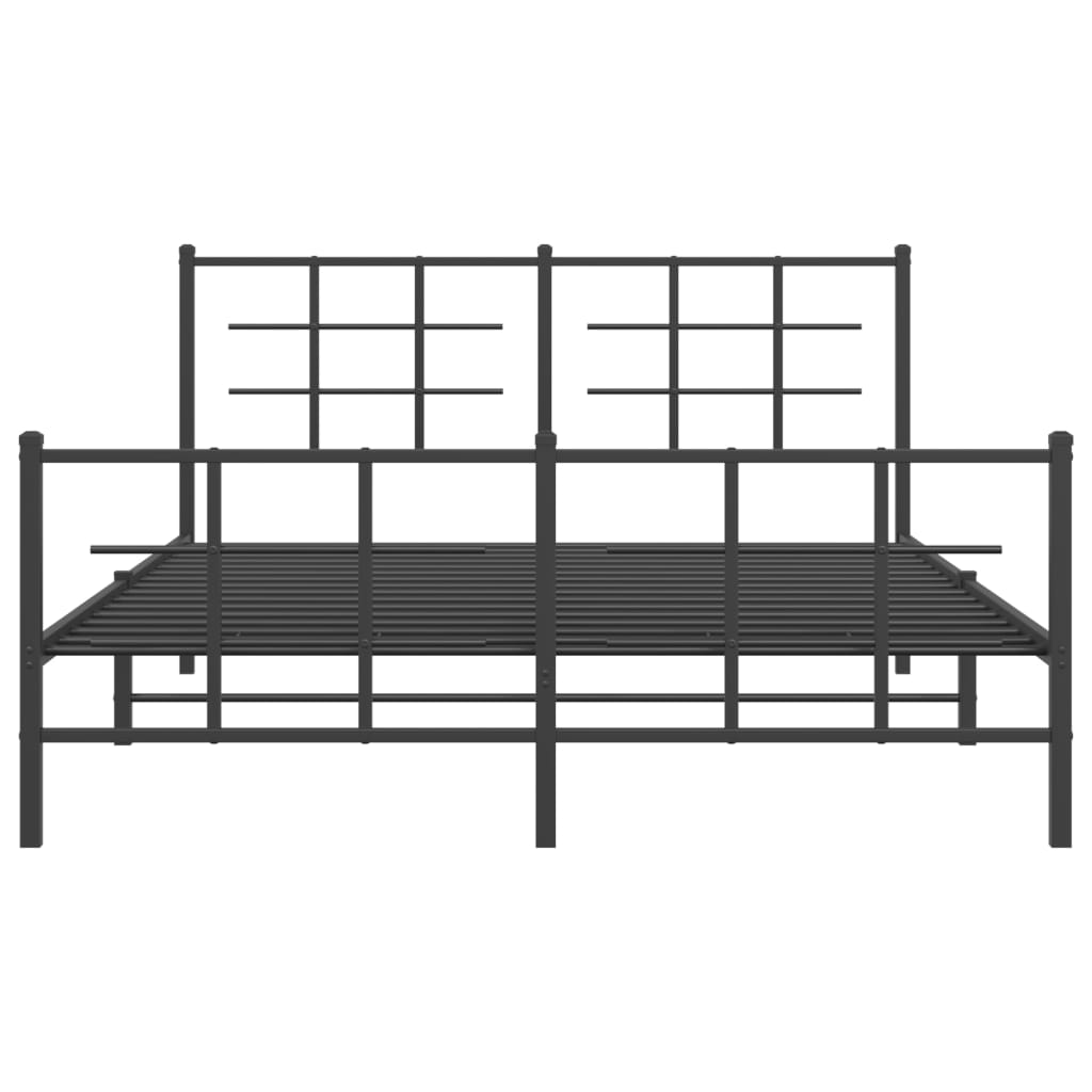 Bedframe met hoofd- en voeteneinde metaal zwart 150x200 cm is nu te koop bij PeponiXL, paradijselijk wonen!
