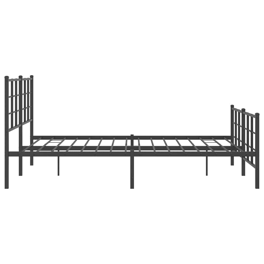 Bedframe met hoofd- en voeteneinde metaal zwart 150x200 cm is nu te koop bij PeponiXL, paradijselijk wonen!