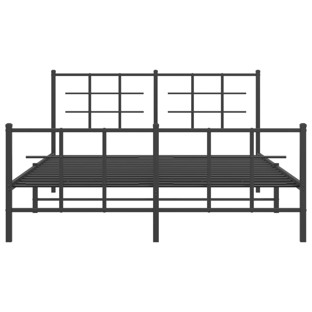 Bedframe met hoofd- en voeteneinde metaal zwart 150x200 cm is nu te koop bij PeponiXL, paradijselijk wonen!