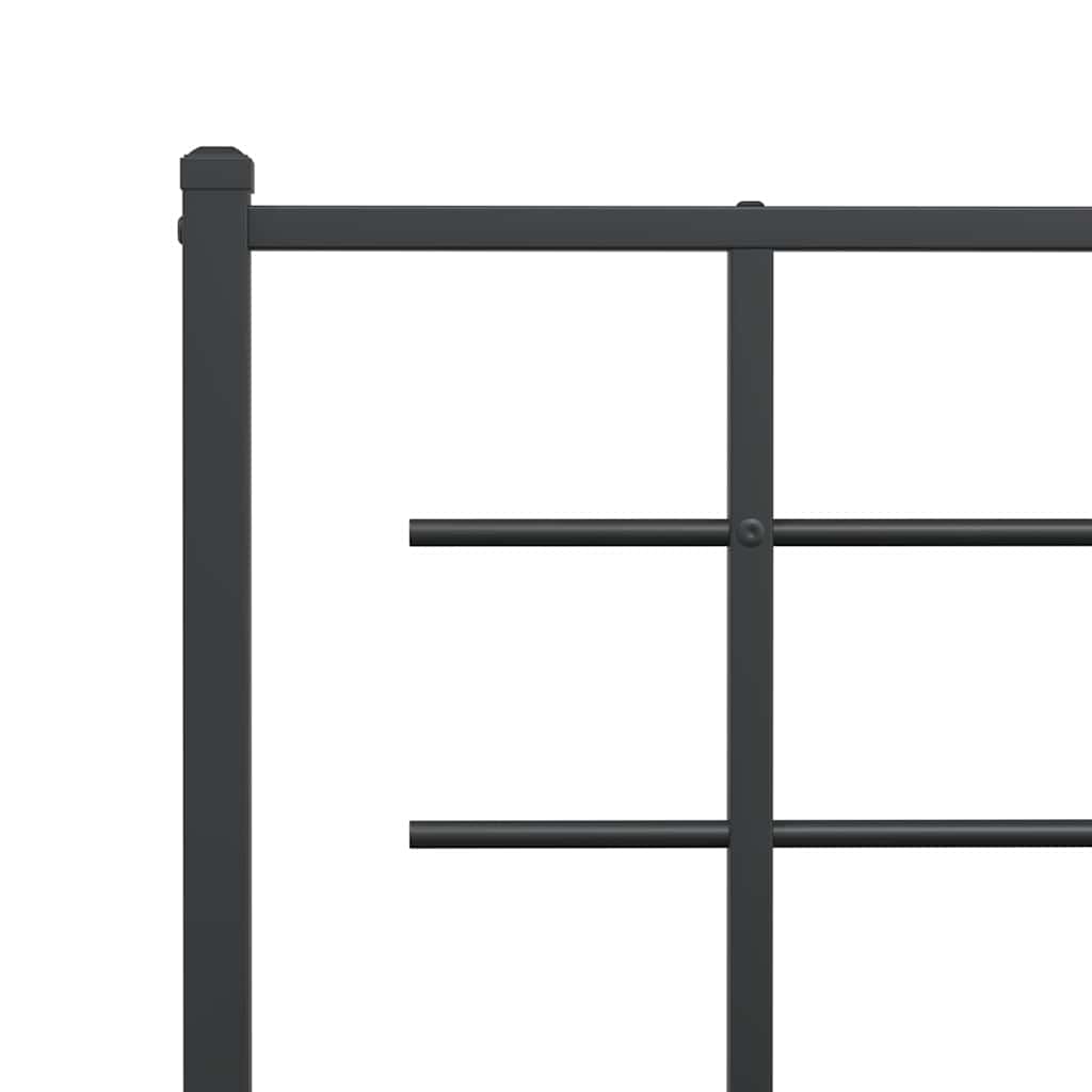 Bedframe met hoofd- en voeteneinde metaal zwart 150x200 cm is nu te koop bij PeponiXL, paradijselijk wonen!
