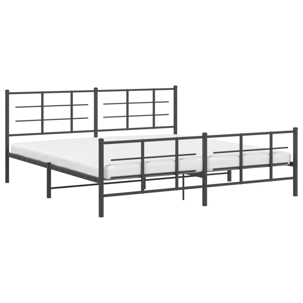 Bedframe met hoofd- en voeteneinde metaal zwart 183x213 cm is nu te koop bij PeponiXL, paradijselijk wonen!